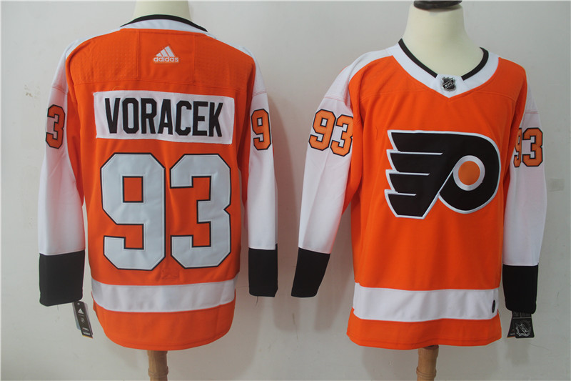 Men Philadelphia Flyers 93 Voracek Orange Hockey Stitched Adidas NHL Jerseys